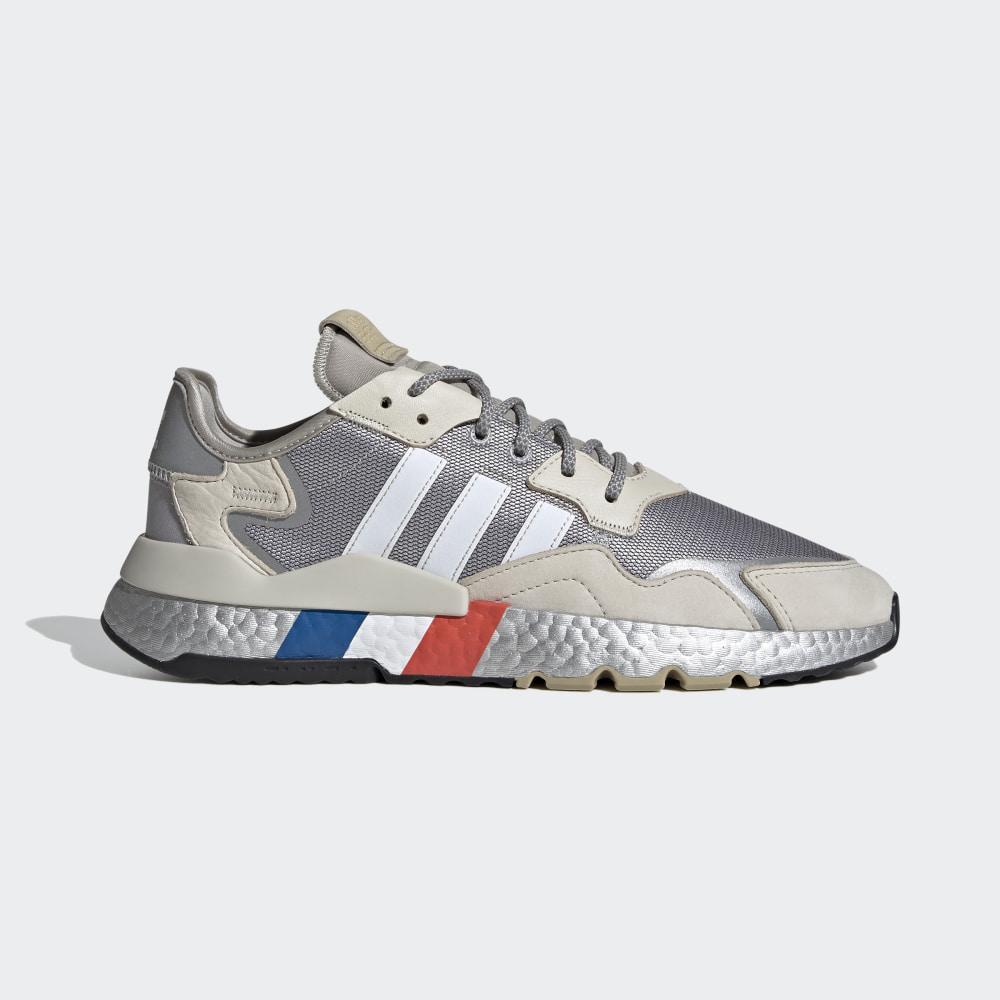 Originals Adidas Nite Jogger Barbati Romania - Argintii Metal/Albi FV4280